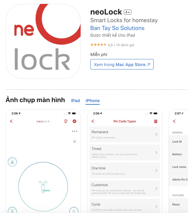neolock smart lock app
