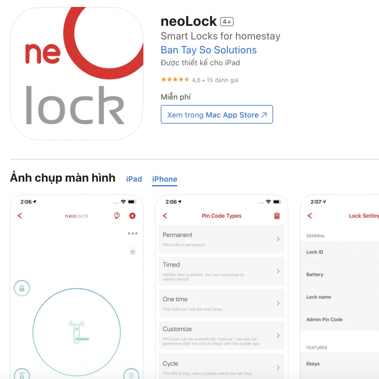 neolock smart lock app