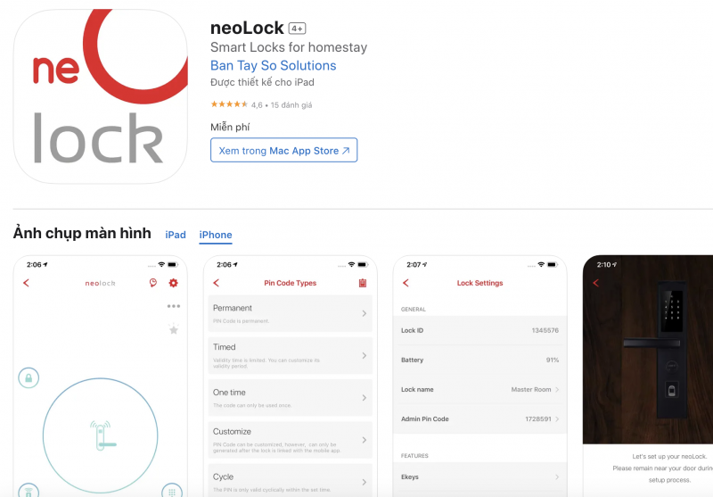 neolock smart lock app