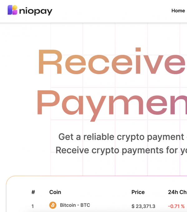 niopay Cryptocurrency wallet payment gateway API