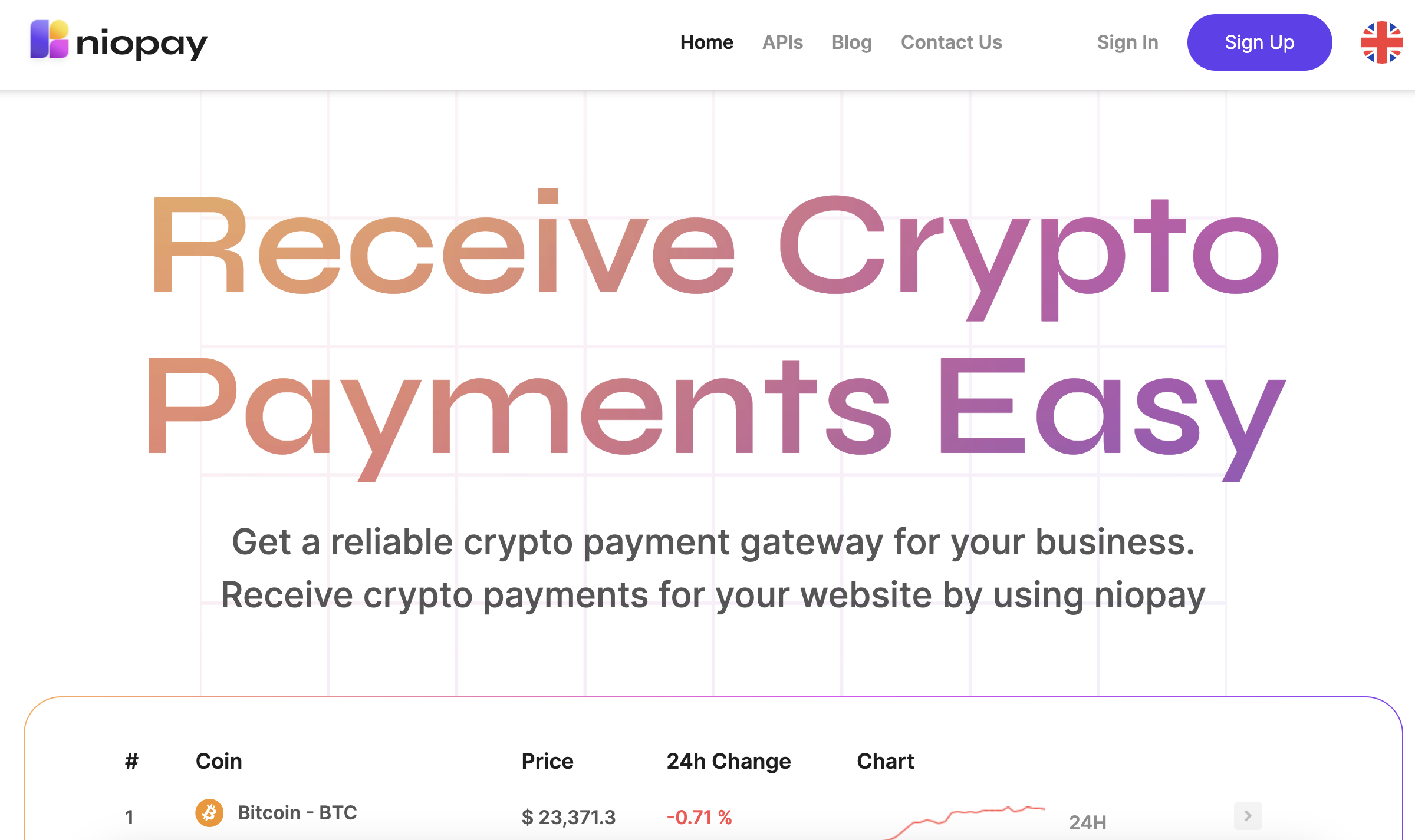 niopay Cryptocurrency wallet payment gateway API